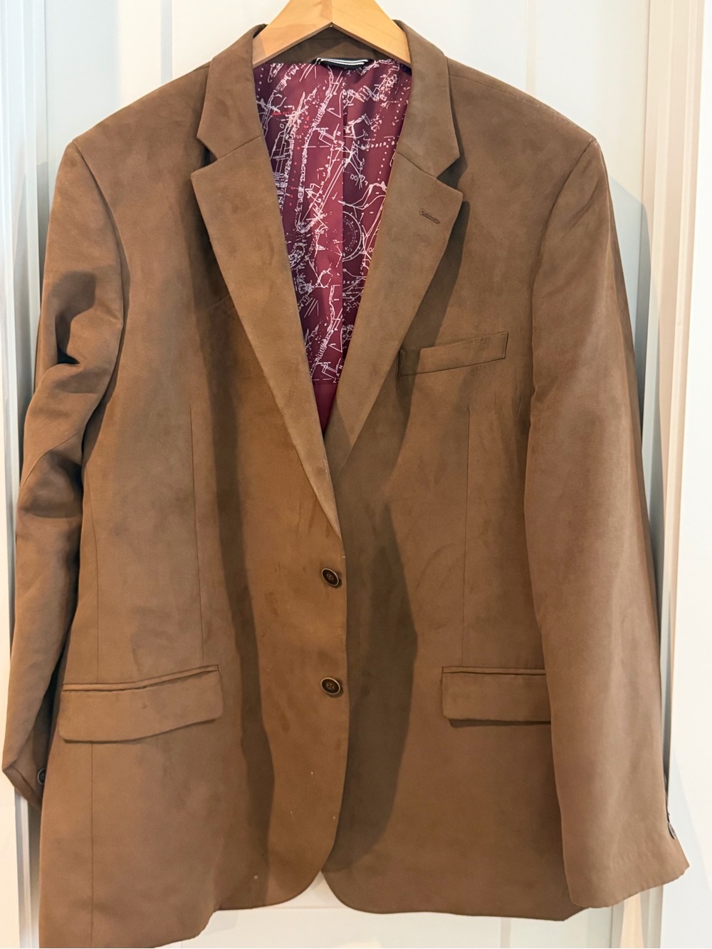 Nautica Men's Brown Suede Blazer - Classic Single-Breasted Jacket